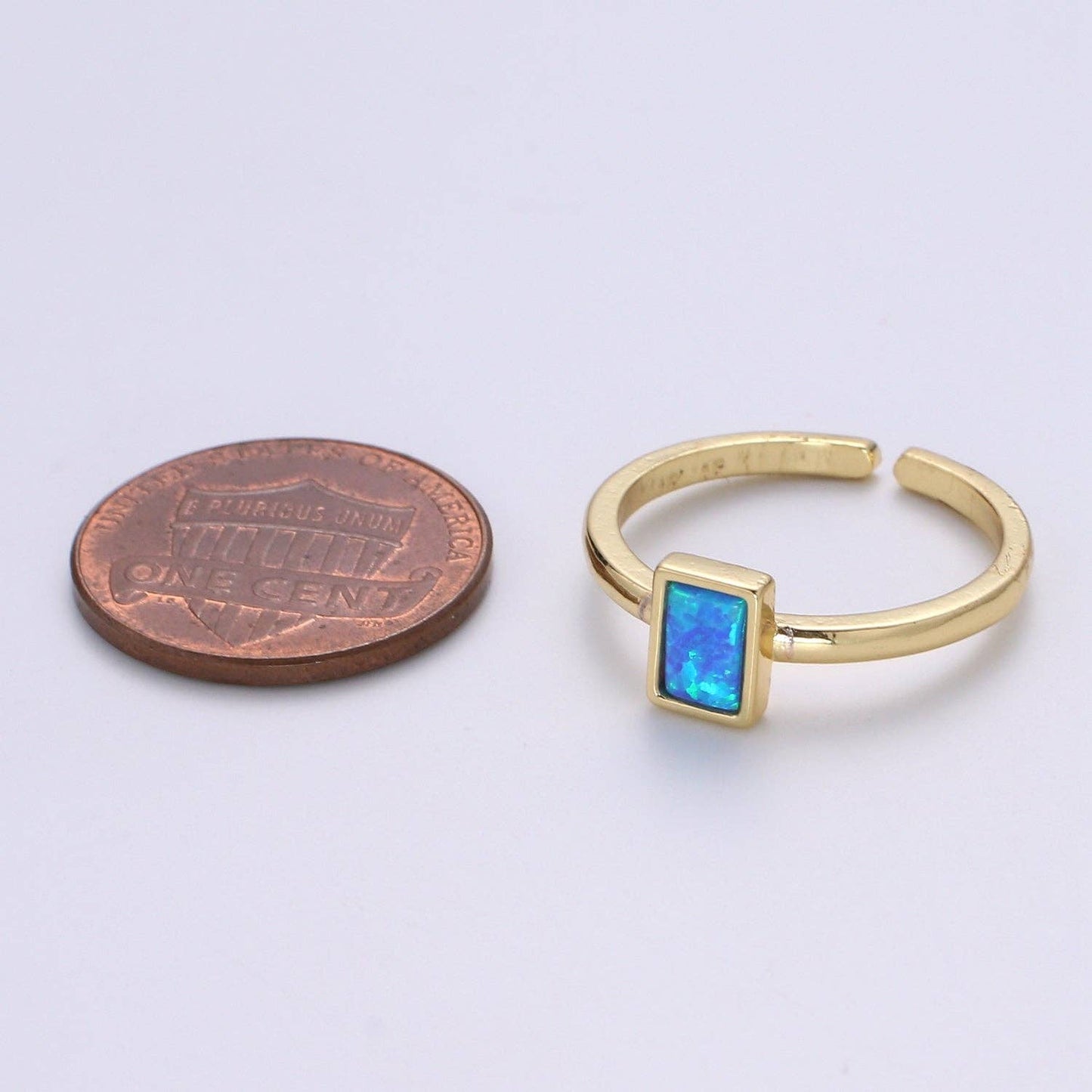 Blue Gem Gold Ring #7