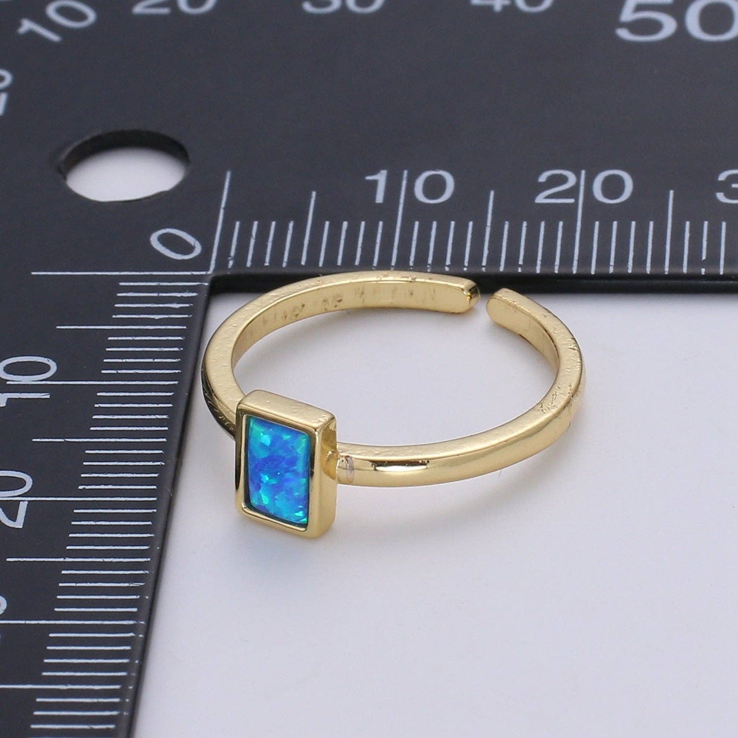 Blue Gem Gold Ring #7