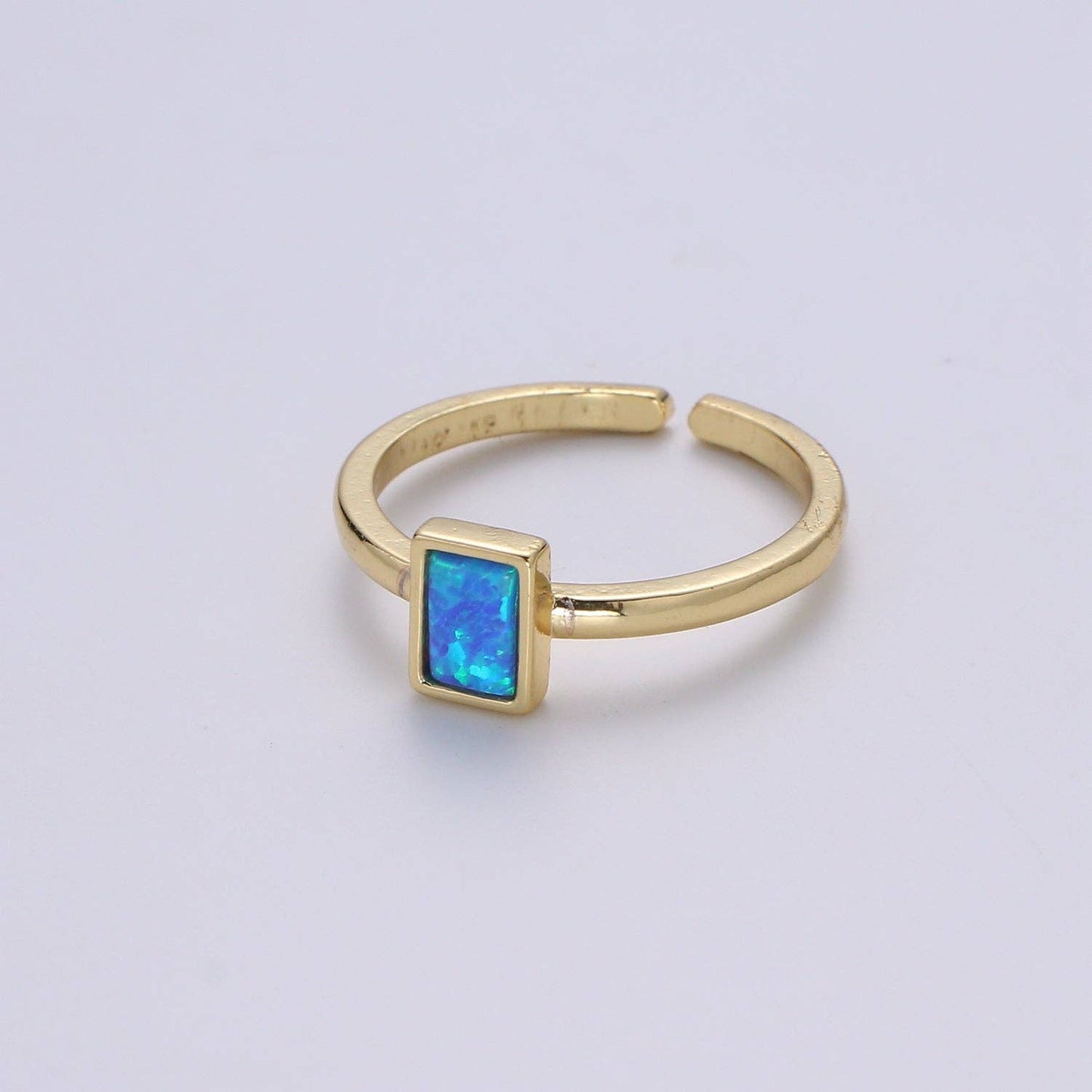 Blue Gem Gold Ring #7