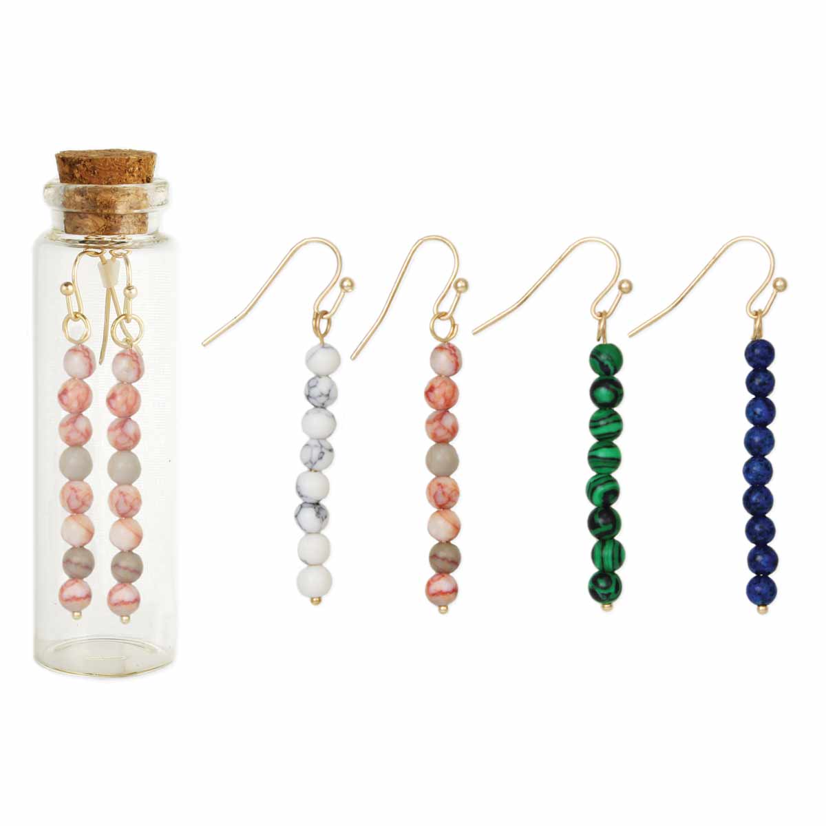 Bottled Treasures Stone Bead Drop Earrings