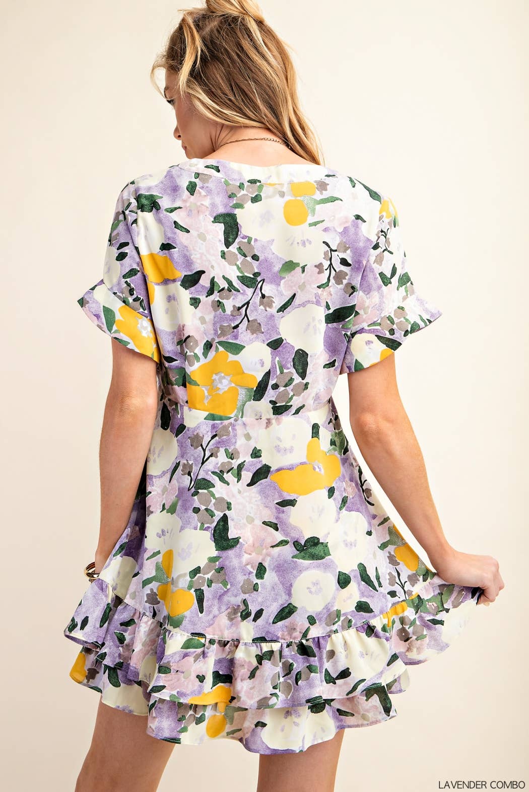 Lavender Button Down Cap Dress