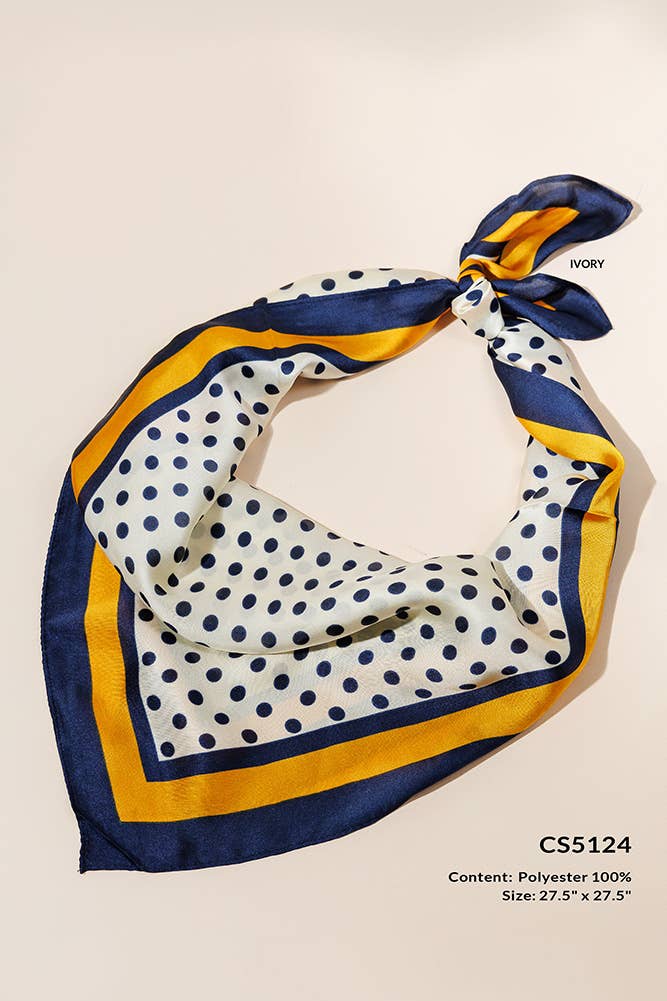 Polka Dot Pattern Square Silky Scarf