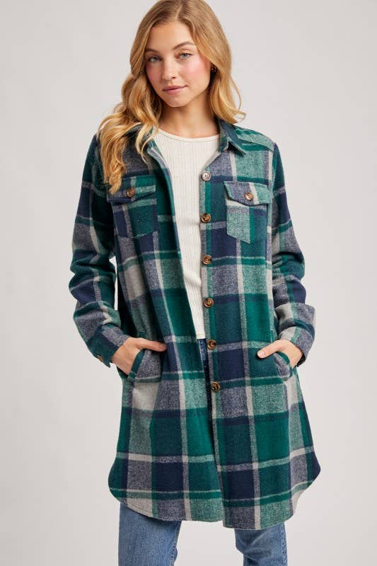 Flannel Plaid Longline Shacket