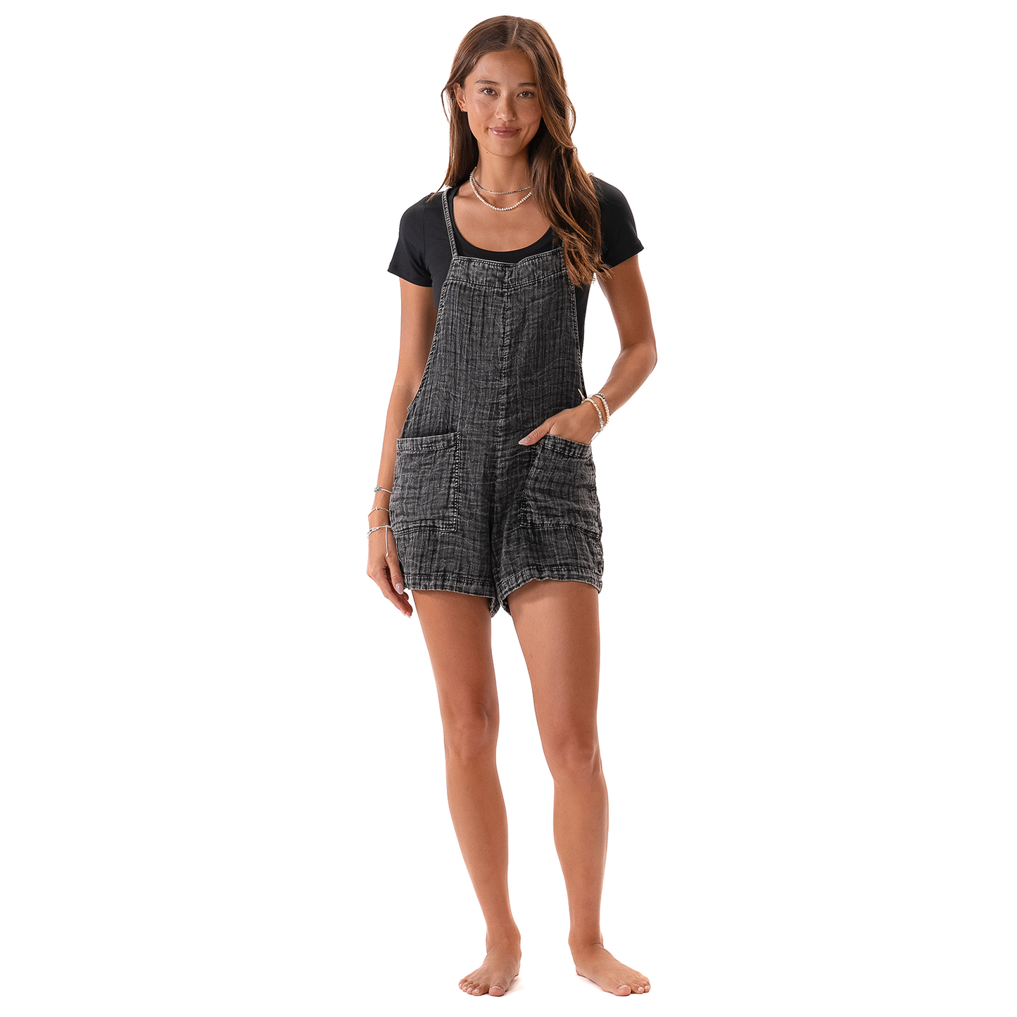 Vintage Black Romper with Adjustable Straps