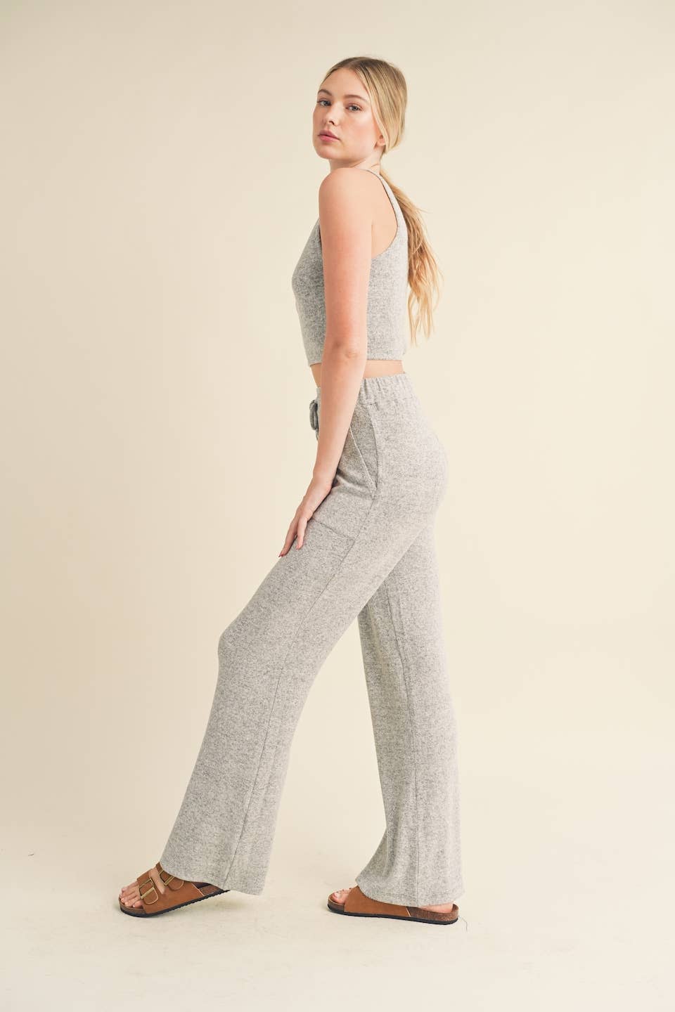 Soft Brushed Hacci Lounge Tank and Pants Set