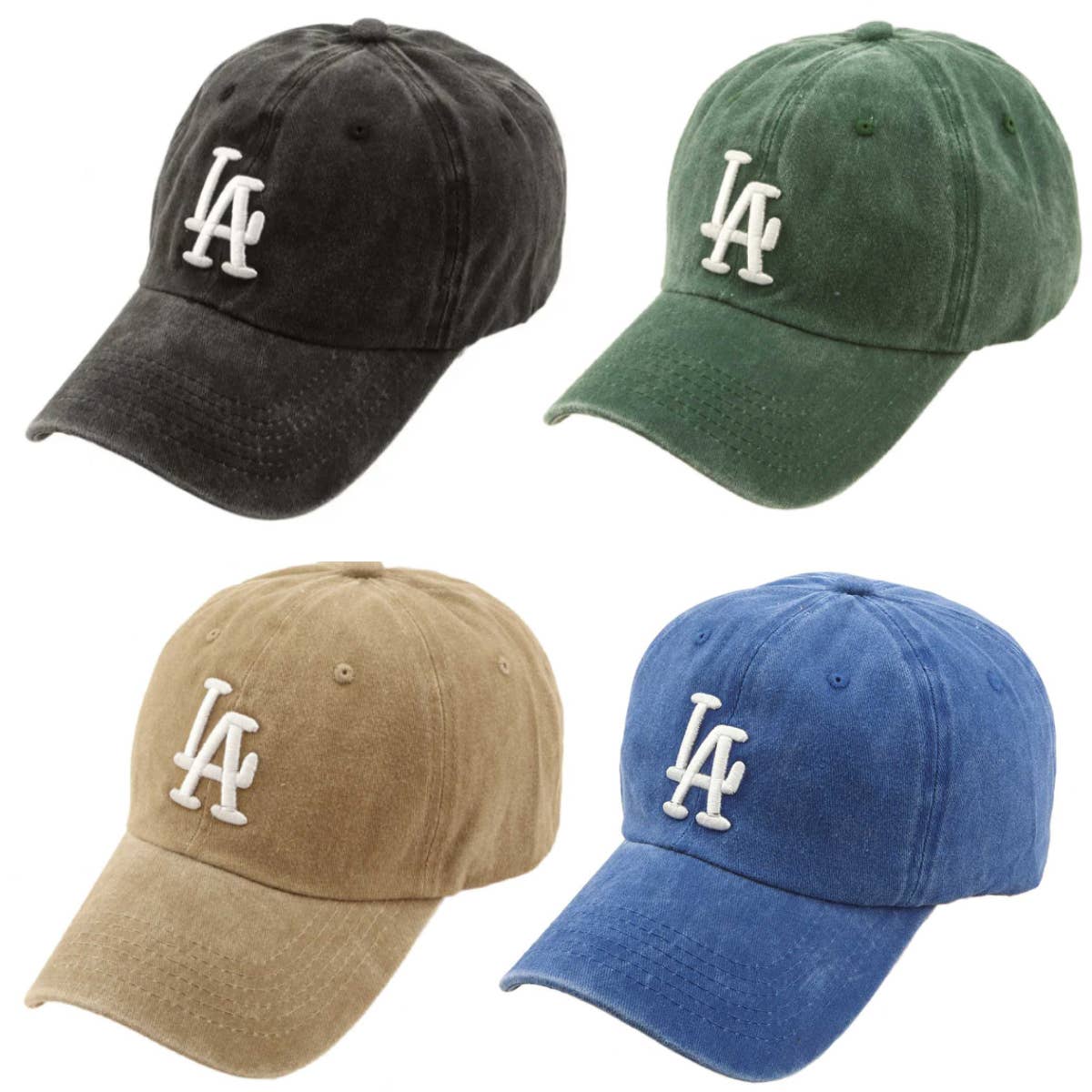 LA 3D Embroidery Pigment Baseball Cap - For Women