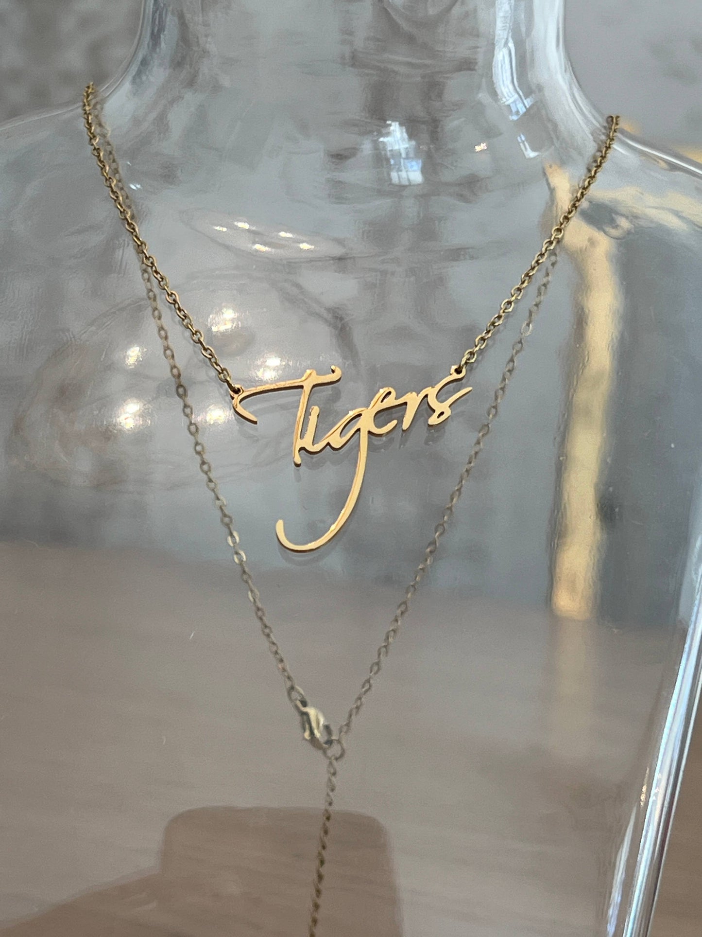 Tigers Name Necklace - Tigers Gift - Auburn, Clemson, LSU