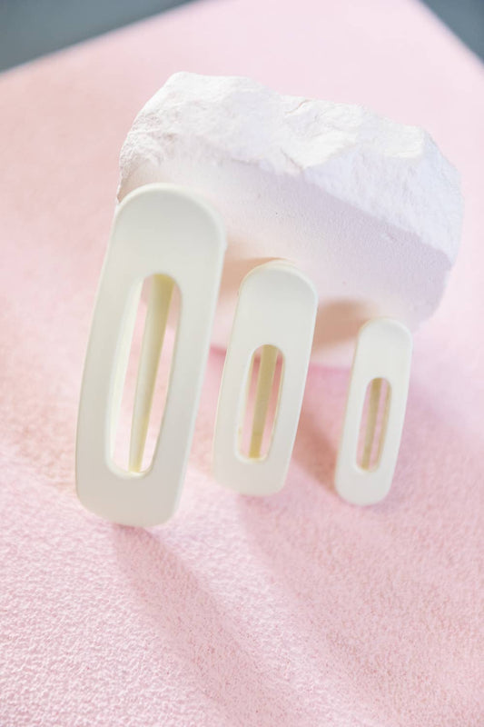 Mixed Size Flat Lay Clip Set - Cream