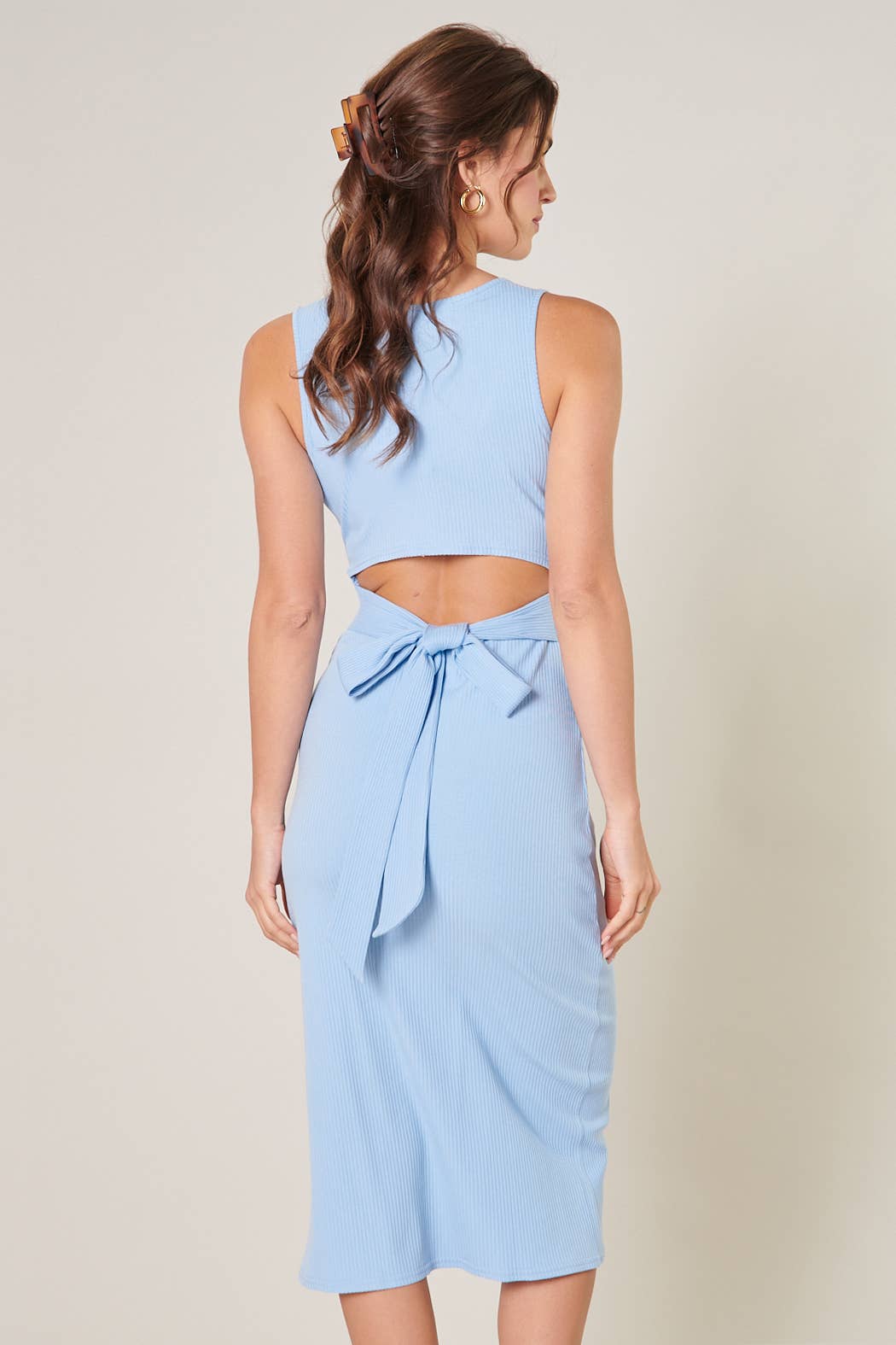 Digby Ribbed Knit Tie Back Bodycon Dress