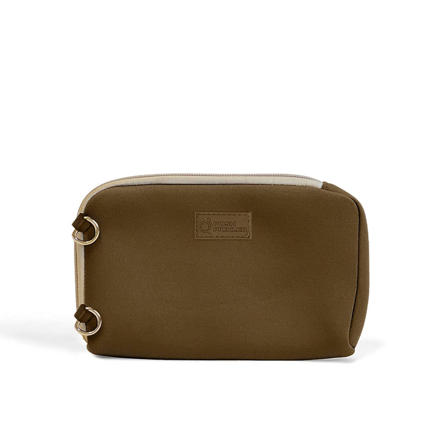 Clip-on Storage Pouch for pickleball paddle or strap- Brown