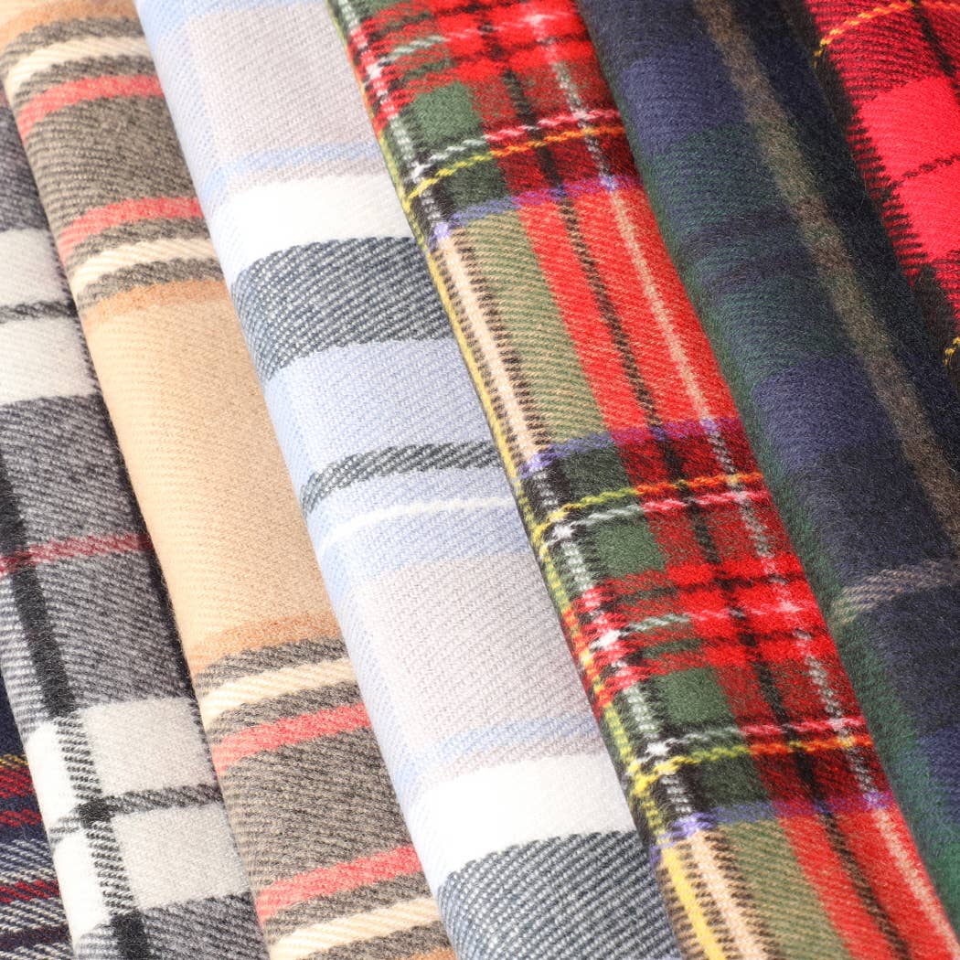 Cashmere Feel Plaid Pattern Scarf - Multiple-Pattern Print