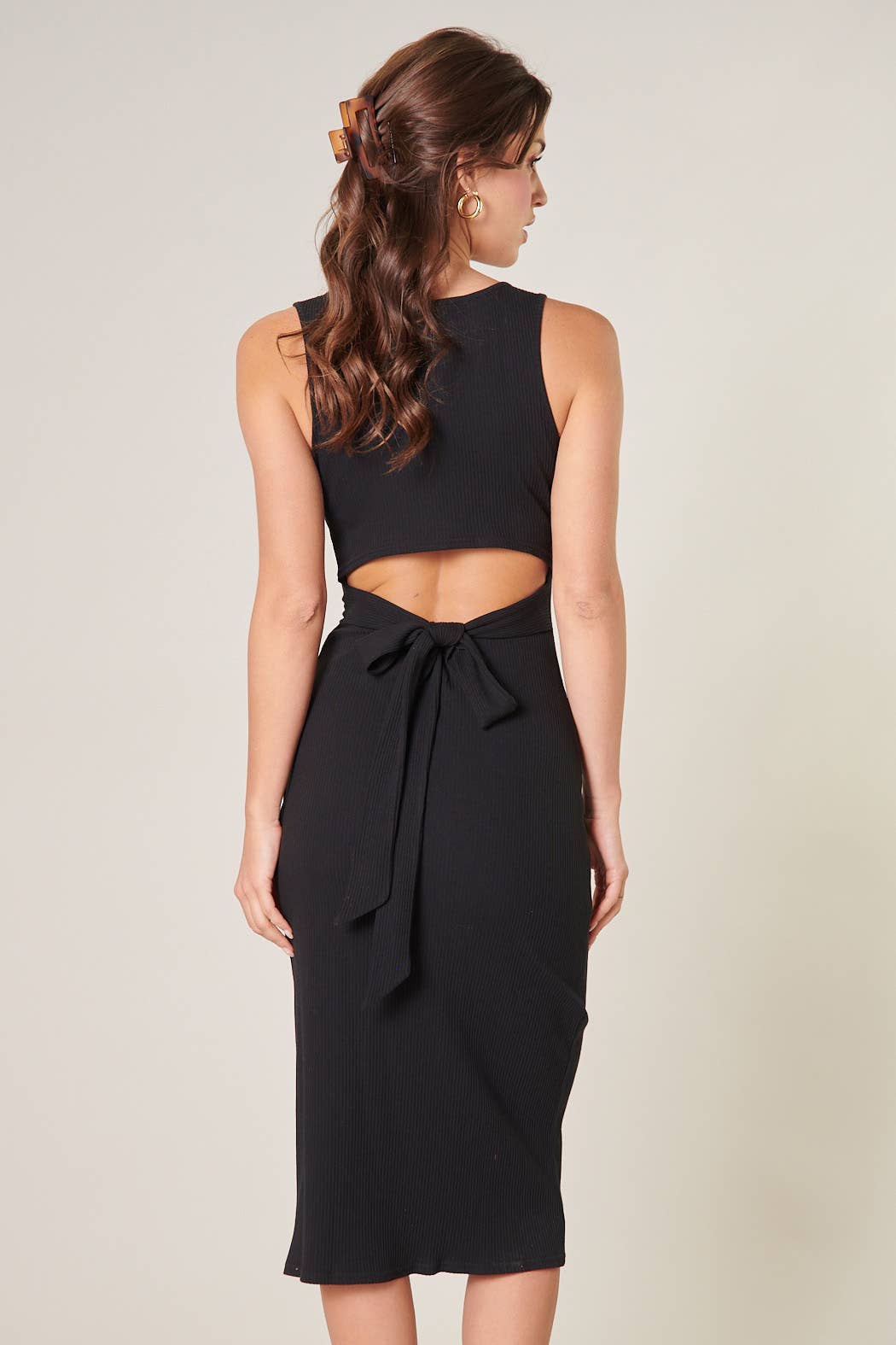 Digby Ribbed Knit Tie Back Bodycon Dress