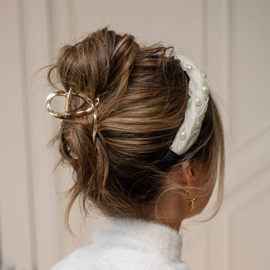 Large Twist Metal Clip - Gold | Classic Looped Claw Clip
