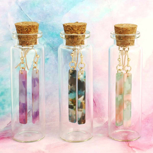 Bottled Bar Marbled Resin Earrings