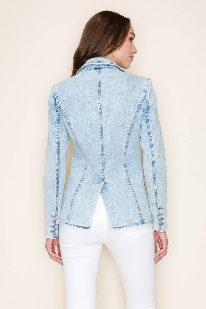 PREMIUM STRUCTURED LINED DENIM BLAZER 6440JIA
