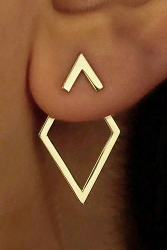 LDC Rhombus Shape Plated Alloy Stud Earrings