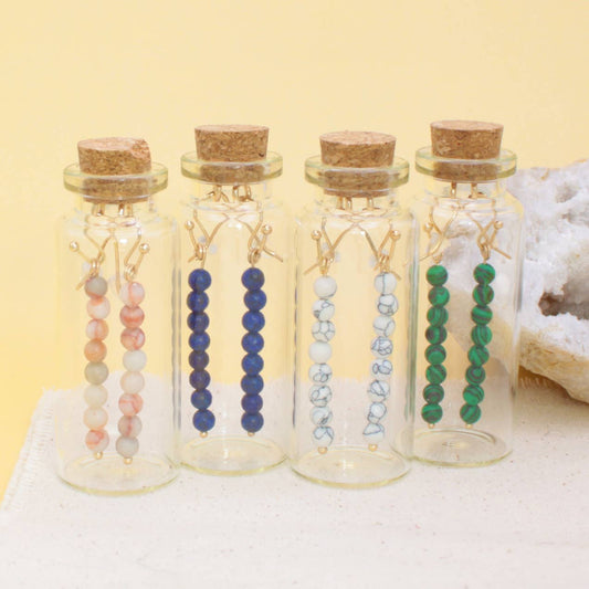 Bottled Treasures Stone Bead Drop Earrings