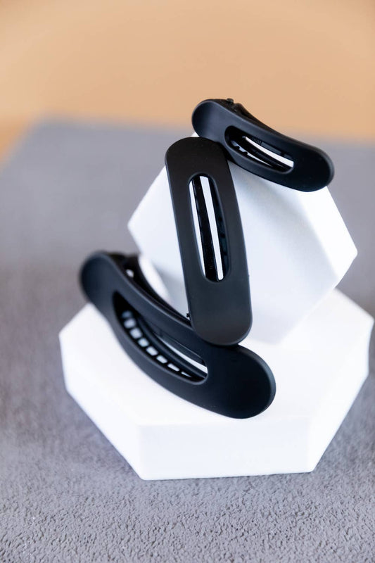 Mixed Size Flat Lay Clip Set of 3 - Black