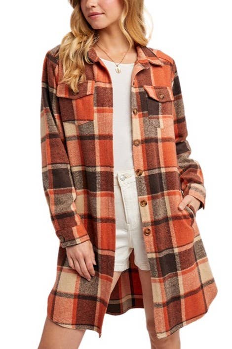 Flannel Plaid Longline Shacket