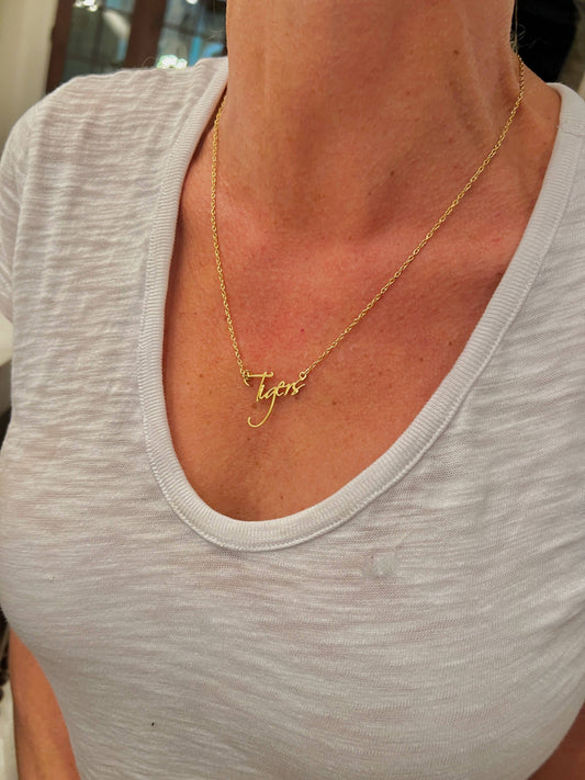 Tigers Name Necklace - Tigers Gift - Auburn, Clemson, LSU