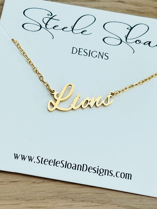 Lions Necklace- Lions Football Fans Lions GameDay Necklace