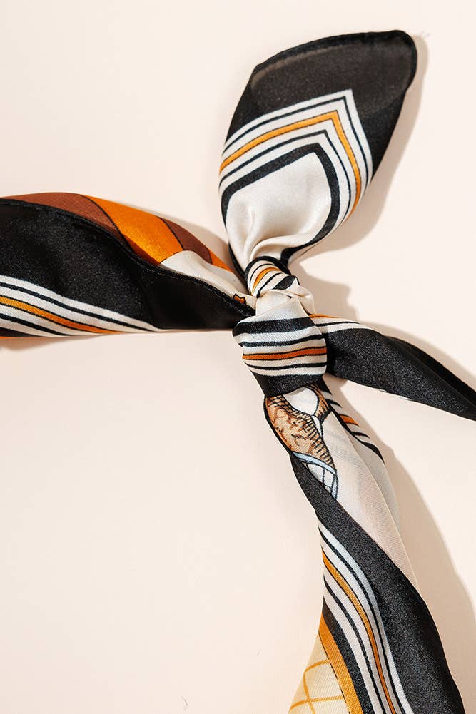 Horses with Pattern Square Silky Scarf