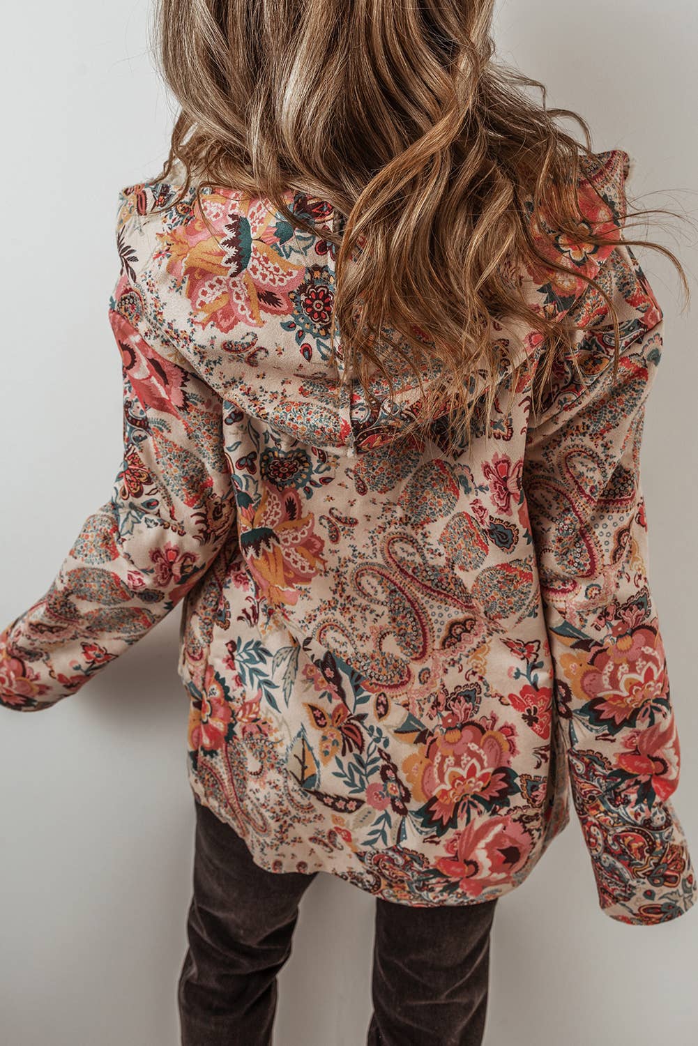 LDC Vintage Paisley Floral Sherpa Lined Hooded Jacket