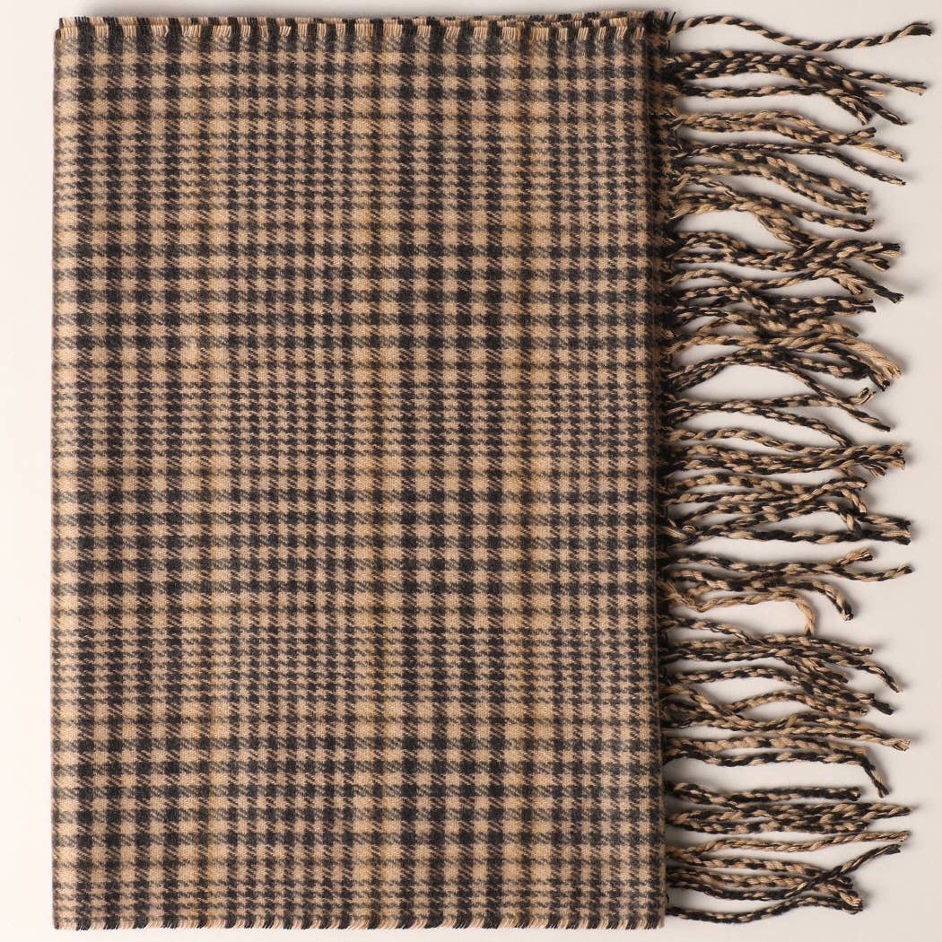 Cashmere Feel Plaid Pattern Scarf - Multiple-Pattern Print